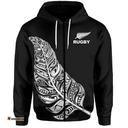 maori face tattoo all black rugby hoodie