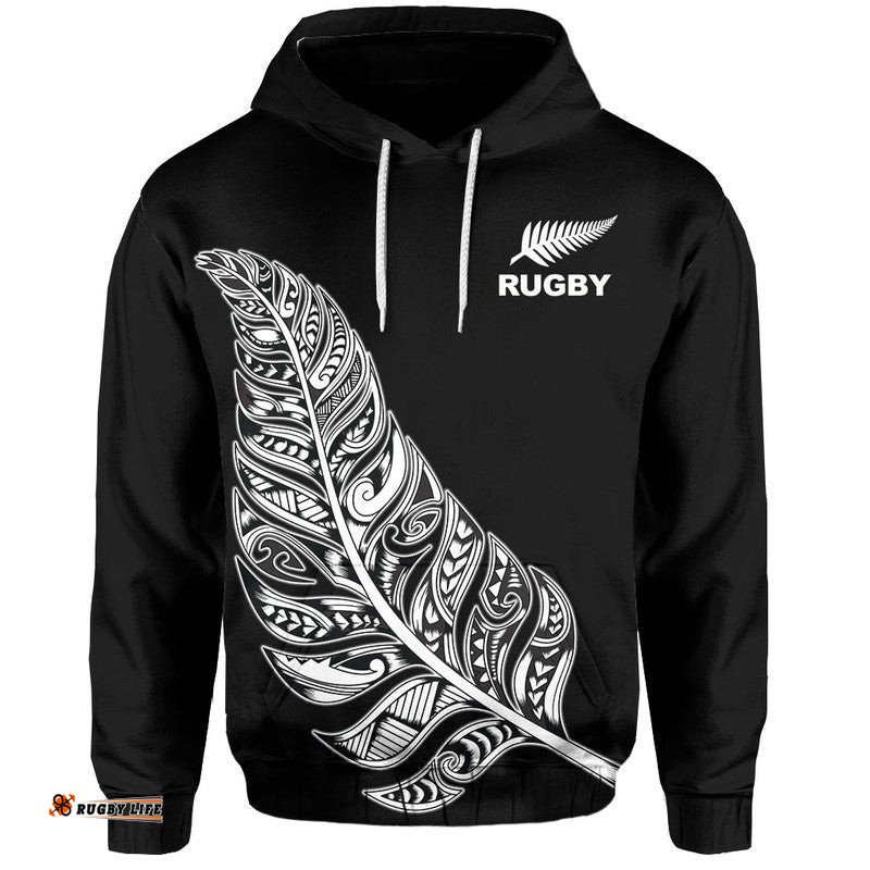maori face tattoo all black rugby hoodie