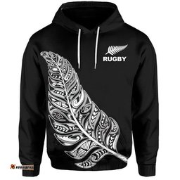 maori face tattoo all black rugby hoodie