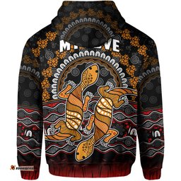 custom personalised australia valentine hoodie aboriginal couple lizards my love