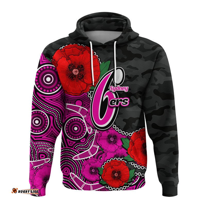custom personalised anzac day sydney sixers army mix aboriginal hoodie