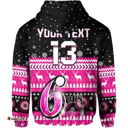 custom text and number sydney sixers cricket hoodie christmas aboriginal