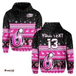 custom text and number sydney sixers cricket hoodie christmas aboriginal