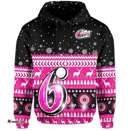 custom text and number sydney sixers cricket hoodie christmas aboriginal