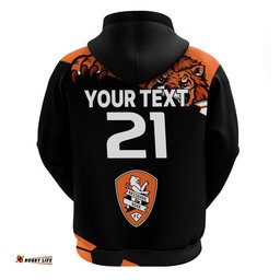 custom personalised brisbane roar soccer zip up and pullover hoodie the roar mascot