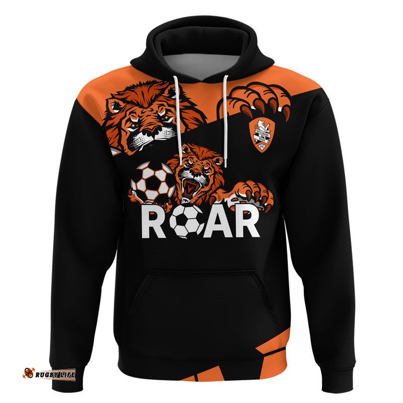 custom personalised brisbane roar soccer zip up and pullover hoodie the roar mascot