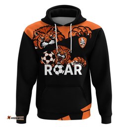 brisbane roar soccer zip up and pullover hoodie the roar mascot