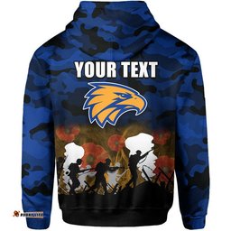 custom personalised afl anzac day hoodie eagles army style