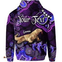 custom personalised australian astrology zip up and pullover hoodie capricorn goanna zodiac aboriginal vibes purple