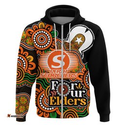custom personalised perth scorchers cricket zip up and pullover hoodie naidoc torres strait for our elders