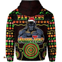 custom personalised panthers christmas vibe with aboriginal dot panting style zip up and pullover hoodie