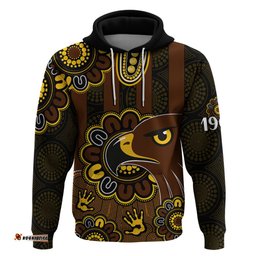 afl hawthorn hawks 1902 aboriginal hoodie