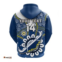 custom text and number cowboys rugby hoodie indigenous art