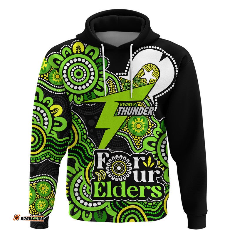 custom personalised sydney thunder cricket zip up and pullover hoodie naidoc torres strait for our elders