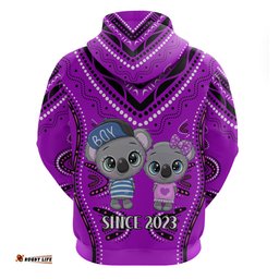 custom personalised australia valentine cute koala couple hoodie aboriginal valentine purple