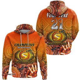 custom personalised perth scorchers champions zip up and pullover hoodie lizard indigenous aboriginal