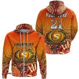 custom personalised perth scorchers champions zip up and pullover hoodie lizard indigenous aboriginal