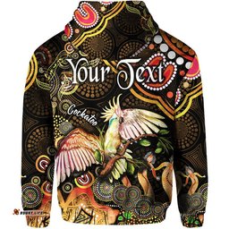custom personalised australian astrology zip up and pullover hoodie libra cockatoo glider zodiac aboriginal vibes gold