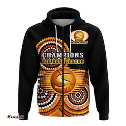 perth scorchers cricket hoodie champions bbl12 proud indigenous art