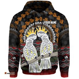 custom personalised australia valentine hoodie aboriginal couple cockatoos my love