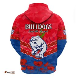 western bulldogs football anzac zip up and pullover hoodie lest we forget
