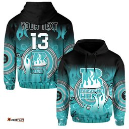 custom text and number brisbane heat hoodie aboriginal sunshine