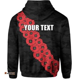 custom personalised afl bombers hoodie anzac day poppy flowers jersey
