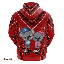 custom personalised australia valentine cute koala couple hoodie aboriginal valentine red
