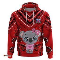 custom personalised australia valentine cute koala couple hoodie aboriginal valentine red