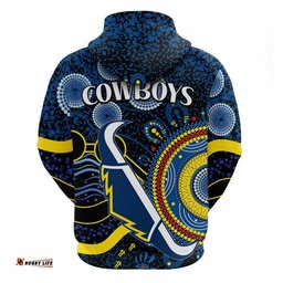 cowboys rugby zip up and pullover hoodie aboriginal dots version