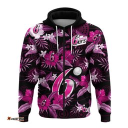 custom text and number sydney sixers cricket hoodie aboriginal art mix tropical flowers