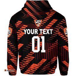 custom personalised brisbane roar zip up and pullover hoodie soccer club original style black