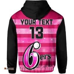 custom text and number sydney sixers cricket hoodie galaxy star simple ver02