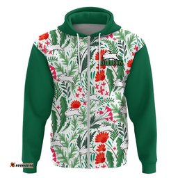 custom personalised rabbitohs poppy flowers field zip up and pullover hoodie