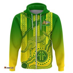 custom personalised australia soccer zip up and pullover hoodie go aussie socceroos with kangaroo