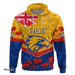 custom personalised west coast eagles football anzac zip up and pullover hoodie lest we forget