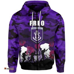 custom personalised afl anzac day hoodie freo army style