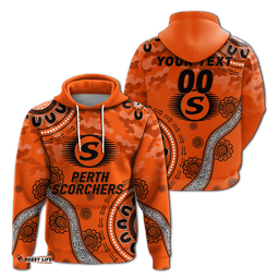 custom personalised perth scorchers anzac day aboriginal hoodie