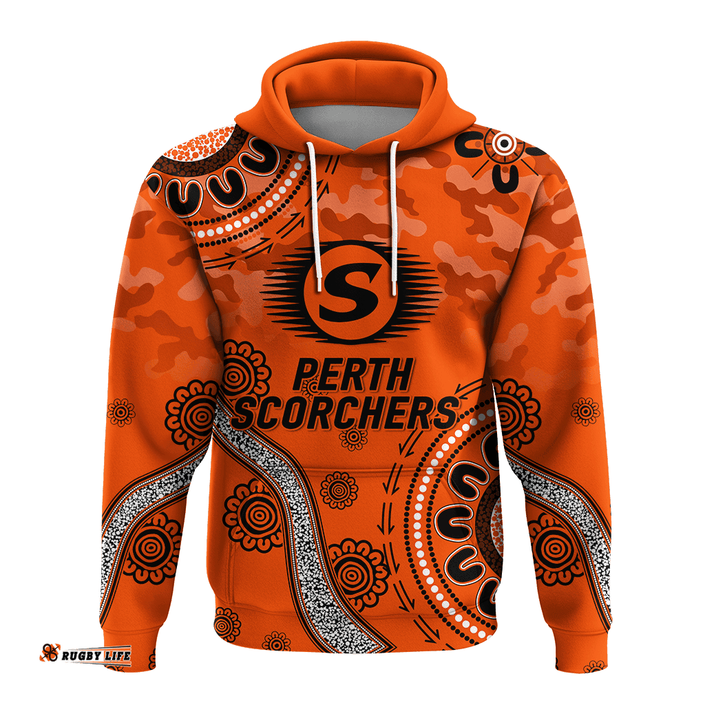 custom personalised perth scorchers anzac day aboriginal hoodie