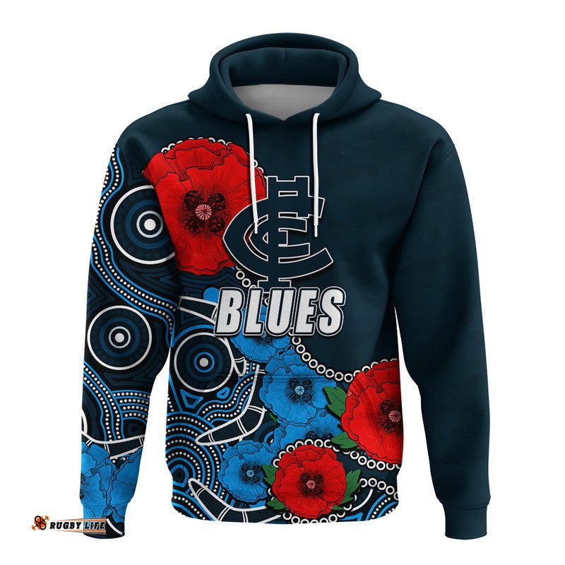 custom personalised anzac day afl blues army mix aboriginal hoodie