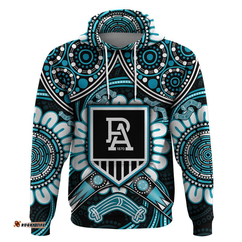 port adelaide power zip up and pullover hoodie boomerang indigenous dots