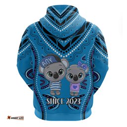custom personalised australia valentine cute koala couple hoodie aboriginal valentine blue