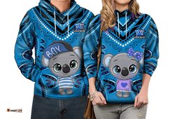 custom personalised australia valentine cute koala couple hoodie aboriginal valentine blue