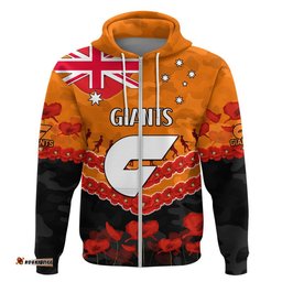 gws giants football anzac zip up and pullover hoodie lest we forget