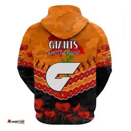 gws giants football anzac zip up and pullover hoodie lest we forget