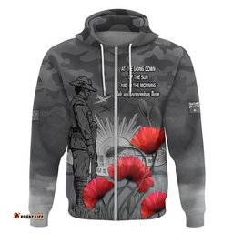 remembrance day zip up and pullover hoodie soldier australian army rising sun with red poppy