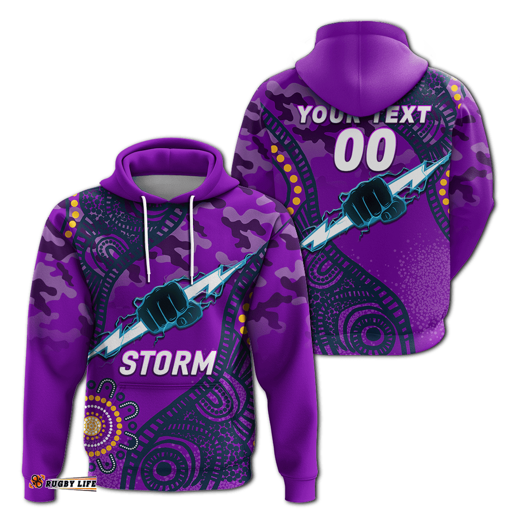 custom personalised storm rugby anzac day camouflage indigenous art hoodie
