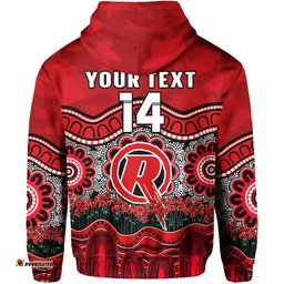custom text and number renegades cricket anzac hoodie melbourne poppy aboriginal camouflage