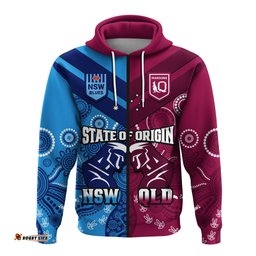 custom personalised qld maroons and nsw blues rugby hoodie state of origin indigenous