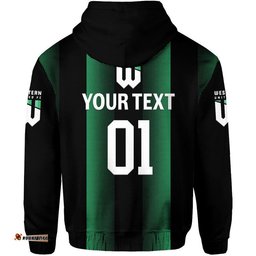 custom personalised western united zip up and pullover hoodie soccer club original style black